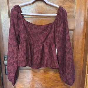 Elegant Burgundy Women's Top